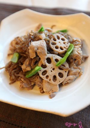 れんこんと豚うす切り肉の＊＊和風炒め-レシピのメイン写真