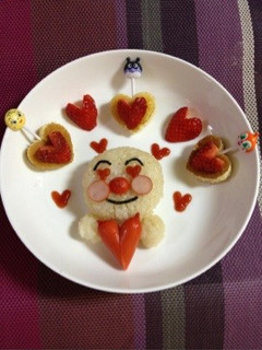 キャラ弁にも〜目がハートなアンパンマン〜-レシピのメイン写真