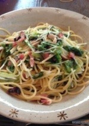 レタスと水菜のペペロンチーノ-レシピのメイン写真