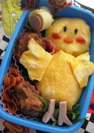 黄色い鳥さんお弁当（幼稚園）（キャラ弁）-レシピのメイン写真