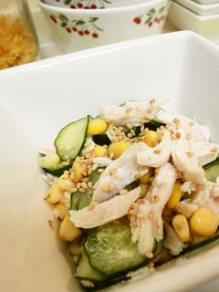 *蒸し鶏と胡瓜のゆず塩サラダ*-レシピのメイン写真