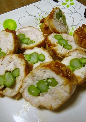 ニンニク味噌を効かせたアスパラの鶏肉巻き-レシピのメイン写真