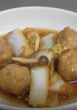 簡単★肉団子と白菜しめじの甘酢あん-レシピのメイン写真