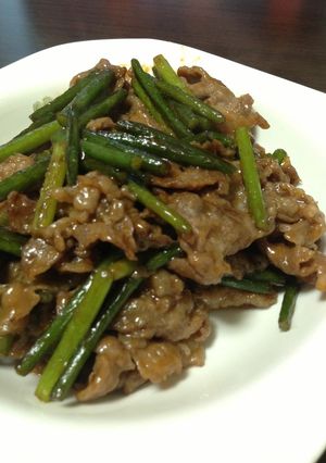 一番簡単！牛肉とにんにくの芽炒め-レシピのメイン写真