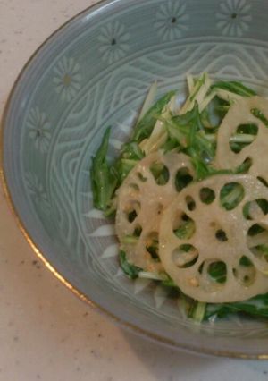 レンコンと水菜のマヨぽんサラダ-レシピのメイン写真