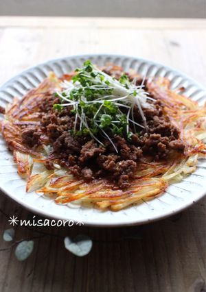 mじゃがいもの甘辛挽き肉のせ-レシピのメイン写真