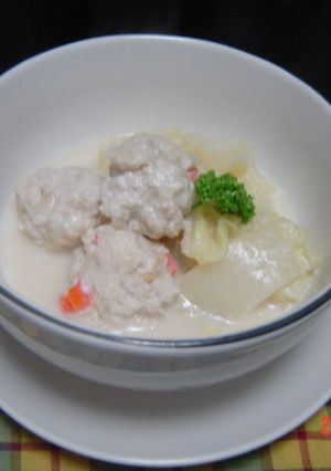 白菜と鶏団子の和風シチュー-レシピのメイン写真