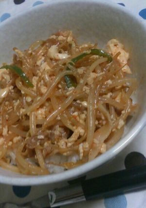 簡単☆麻婆豆腐＆もやし丼！-レシピのメイン写真