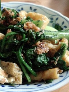 簡単 春菊とお揚げ炒め-レシピのメイン写真