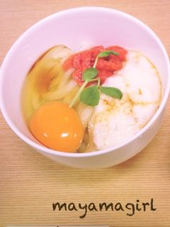 明太釜玉とろろうどん-レシピのメイン写真