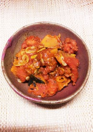 かぼちゃとトマトのスパイシー洋風煮付け-レシピのメイン写真