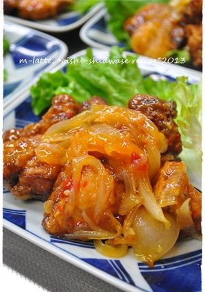 玉ねぎたっぷりスイチリソース唐揚げ-レシピのメイン写真