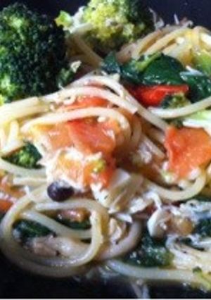 妊婦ランチ！しらすとほうれん草のパスタ-レシピのメイン写真