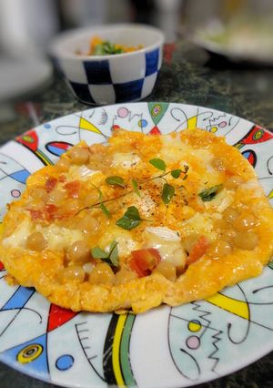 ひよこ豆とカマンベールのＯＰオムレツ-レシピのメイン写真