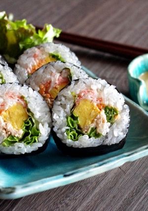 マヨ醤油ソースの ヘルシーサラダ巻き-レシピのメイン写真
