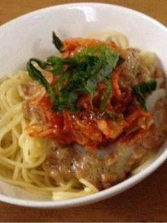 キムチ納豆パスタ-レシピのメイン写真