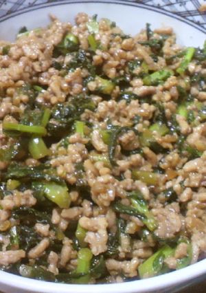 大根葉と豚ミンチの醤油麹炒め-レシピのメイン写真