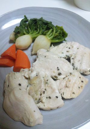 簡単しっとり胸肉のバジルオイル焼き-レシピのメイン写真