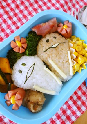 キャラ弁＊なめこ＆白なめこおにぎり弁当♪-レシピのメイン写真