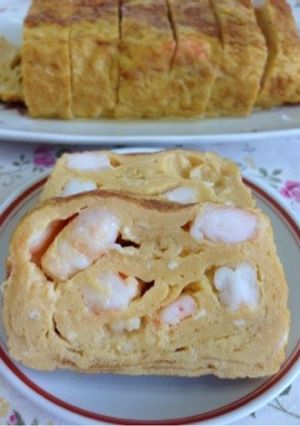 バナメイエビ入り卵焼き…(o˘◡˘o)-レシピのメイン写真