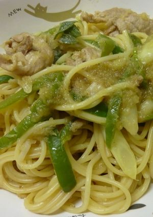 豚肉と長ネギのおろしポン酢パスタ-レシピのメイン写真