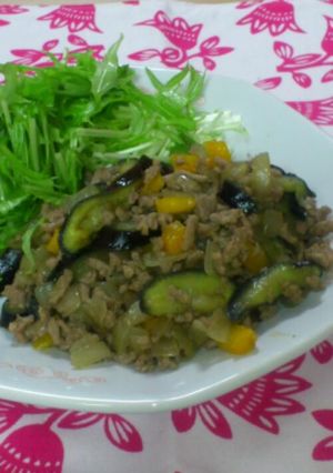 ごはんがすすむ☆茄子と挽き肉の炒め物-レシピのメイン写真