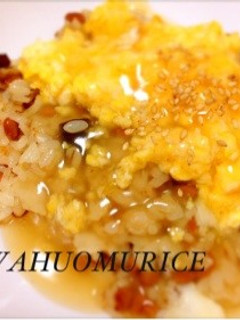 納豆チャーハンのあんかけオムライス-レシピのメイン写真