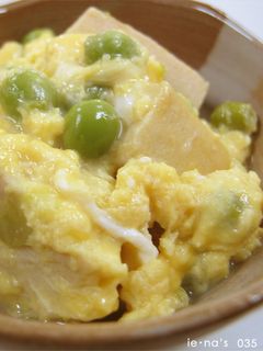 えんどう豆と高野豆腐の卵とじ-レシピのメイン写真