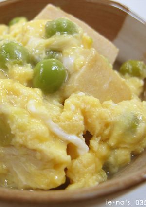 えんどう豆と高野豆腐の卵とじ-レシピのメイン写真