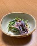 豆苗とホタルイカのごまマヨネーズ和え