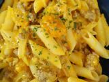 挽き肉のカボチャクリームパスタ＊グラタン