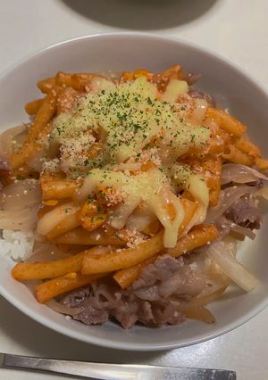 ナポリタンチーズ牛丼❤︎-レシピのメイン写真