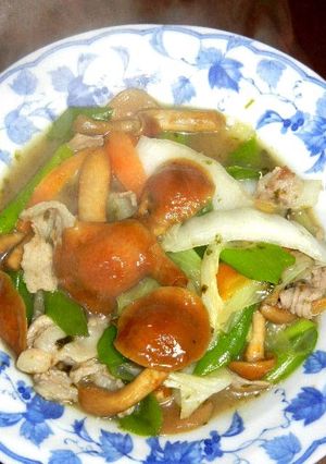 なめこで八宝菜・永谷園のお茶漬け海苔-レシピのメイン写真