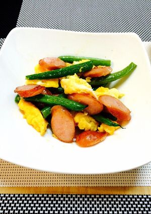 いんげん&ウインナー&卵の彩りバター炒め-レシピのメイン写真