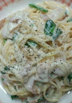 フライパンひとつ♪♪クリームスパゲティ-レシピのメイン写真