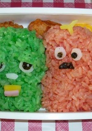 キャラ弁　ガチャピンとムック-レシピのメイン写真