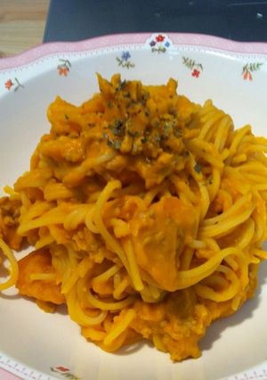 ひき肉とかぼちゃのスパゲッティ-レシピのメイン写真