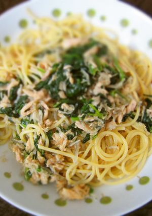 ツナとほうれん草の和風パスタ-レシピのメイン写真