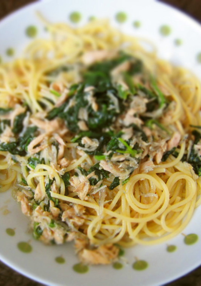 ツナとほうれん草の和風パスタ-レシピのメイン写真