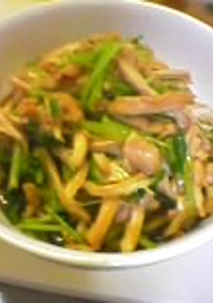 蒸し鶏とミツバの和え物？-レシピのメイン写真