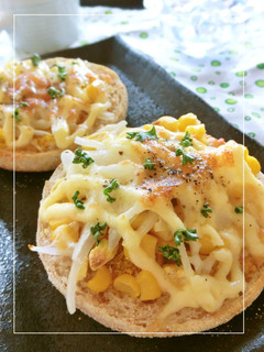 南瓜スープの素+コーン+玉葱のトースト-レシピのメイン写真