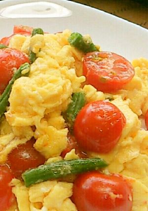 (σ・∀・)σ 「ミニトマトの玉子炒め」-レシピのメイン写真