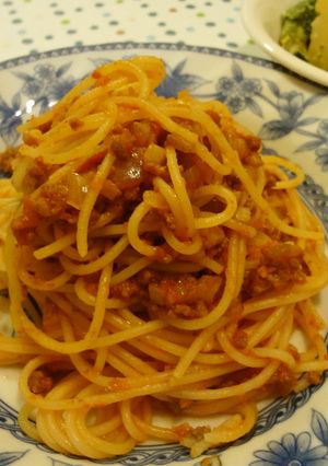 ごぼうのミートソースパスタ-レシピのメイン写真