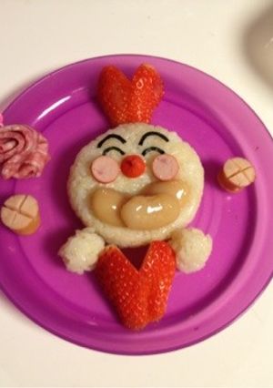 簡単キャラご飯☆口が皿に〜アンパンマン-レシピのメイン写真