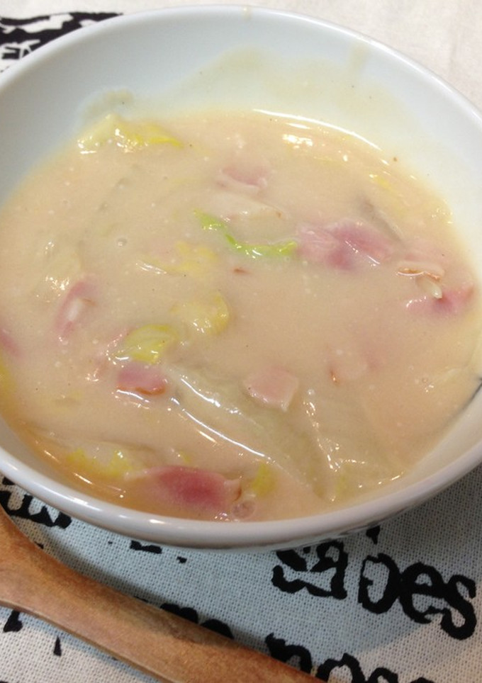 白菜とベーコンの和風豆乳煮☆簡単！-レシピのメイン写真