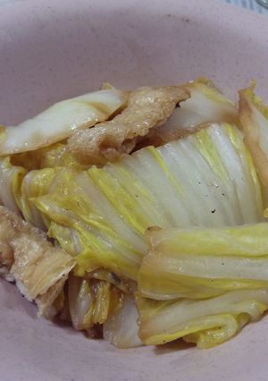 簡単！甘い！焼き白菜とあげの煮びたし-レシピのメイン写真