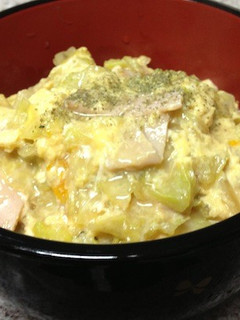 美肌と健康に♥♥♥キャベツとハムの玉子丼-レシピのメイン写真
