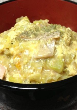 美肌と健康に♥♥♥キャベツとハムの玉子丼-レシピのメイン写真
