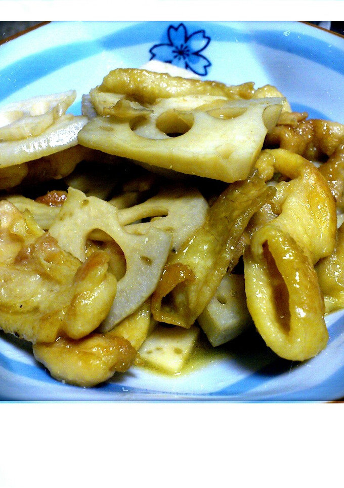 鶏皮とレンコンの炒め物-レシピのメイン写真