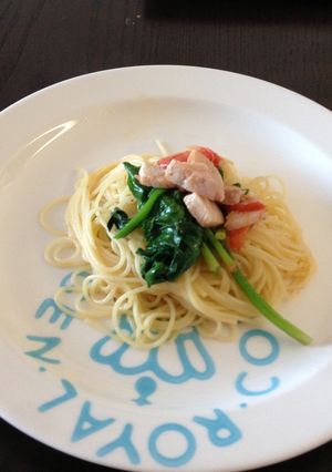 鶏ハムとトマトとほうれん草のパスタ☆-レシピのメイン写真